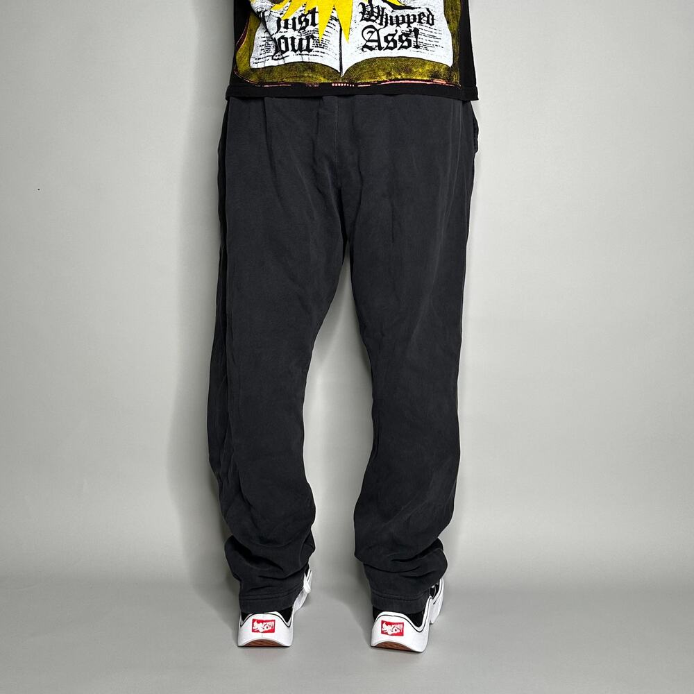 Vintage Y2K Nike Sweatpants Mens 2XL Baggy Fit Smoke Black Cotton White Swoosh - Picture 3 of 4